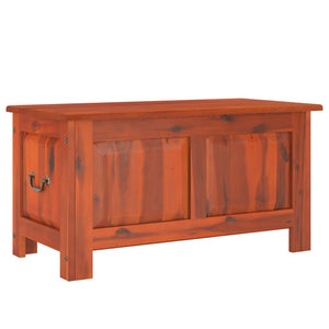 Storage Chest With Lid Brown Solid Wood Acacia