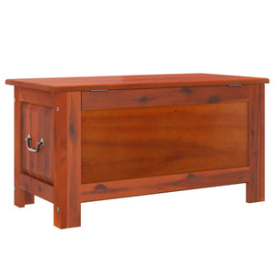 Storage Chest With Lid Brown Solid Wood Acacia