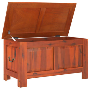 Storage Chest With Lid Brown Solid Wood Acacia