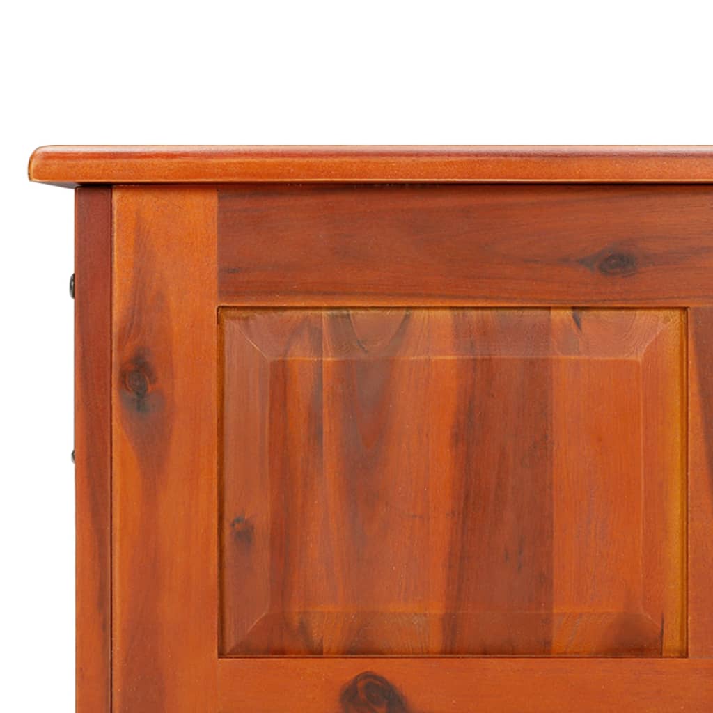 Storage Chest With Lid Brown Solid Wood Acacia