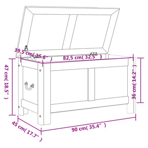 Storage Chest With Lid Brown Solid Wood Acacia