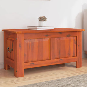 Storage Chest With Lid Brown Solid Wood Acacia