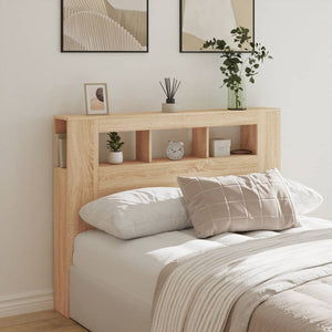 Led Headboard Sonoma Oak 140X18.5X103.5 Cm Engineered Wood