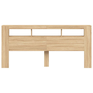 Led Headboard Sonoma Oak 220X18.5X103.5 Cm Engineered Wood