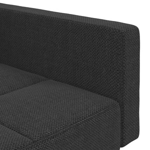 2-Seater Sofa Bed With Two Pillows Dark Grey Fabric