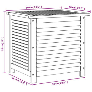 Garden Storage Box With Louver 60X50x56 Cm Solid Wood Acacia