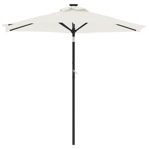 Garden Parasol With Steel Pole White 225X225x212 Cm