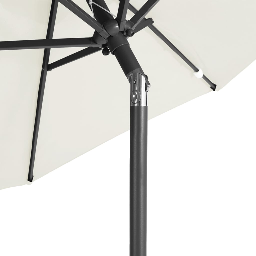 Garden Parasol With Steel Pole White 225X225x212 Cm