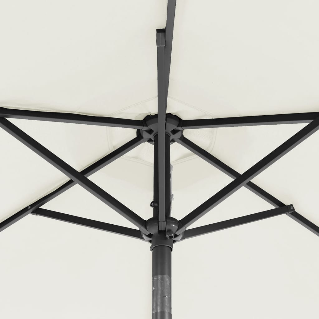 Garden Parasol With Steel Pole White 225X225x212 Cm