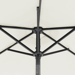 Garden Parasol With Steel Pole White 225X225x212 Cm