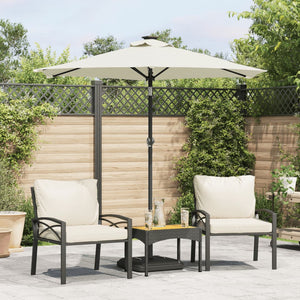 Garden Parasol With Steel Pole White 225X225x212 Cm