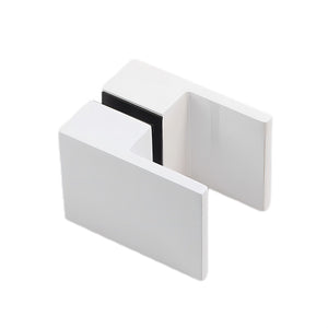120X110cm Corner Frameless Shower Screen With White Brackets And Ss Hinges Square Double Pull Handle