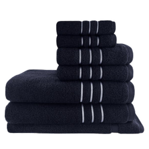 7Pc Classic Dobby Stripe Cotton Towel Set 650Gsm