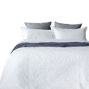 Bambury Botanica Embossed White Coverlet Set Queen/King