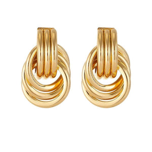 Veile Studios Knot Geometric Earrings Fashionable Women's Pendant In Copper Material