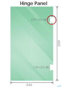 120X120cm Corner Frameless Shower Screen With White Brackets And Brass Hinges Round Knob Handle