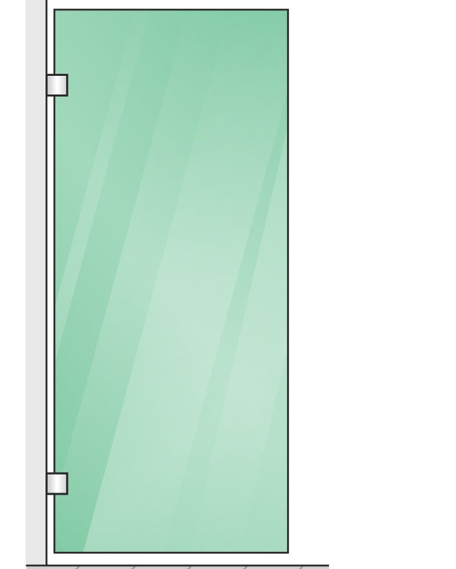 120X120cm Corner Frameless Shower Screen With White Brackets And Brass Hinges Round Knob Handle
