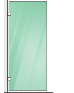 120X120cm Corner Frameless Shower Screen With White Brackets And Brass Hinges Round Knob Handle