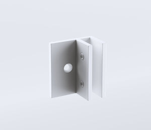120X120cm Corner Frameless Shower Screen With White Brackets And Brass Hinges Round Knob Handle