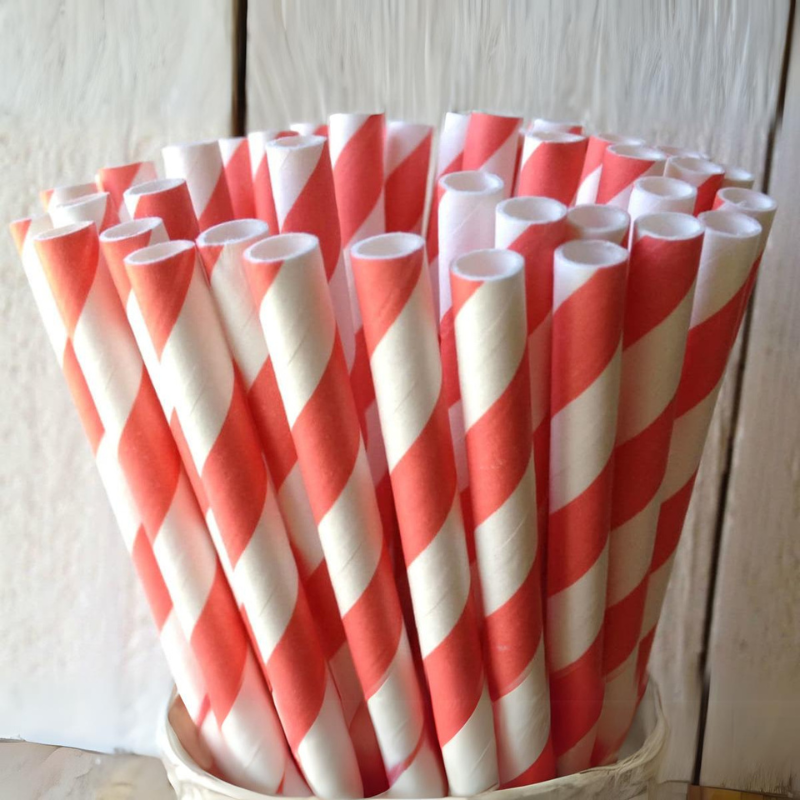 My Decorations 1000 Bulk Wholesale Pack Red White Drinking Straws Biodegradable Eco Paper Birthday Party Event Bistro Ba