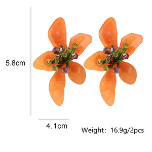 Veile Studios Acrylic Flower Retro Beach Style Earrings Trendy Womens Jewelry Accessories