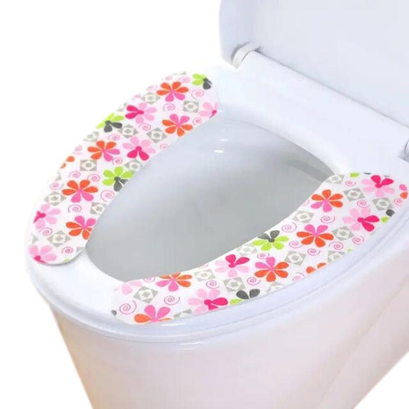 Toilet Seat Cover Big Flower Pattern Washable Mat Bathroom Pad Cushion Accessories