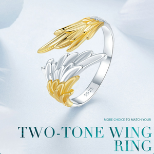 Veile Studios Original 14K Gold Plated Wing Opening Ring For Men And Women In Silver