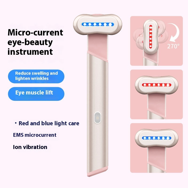 4 Colours Electric Eye Massager With Red Blue Light And Therapeutic Warmth