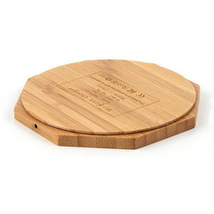 Bamboo Wooden Wireless Charger Desktop Charging Pad For Iphone