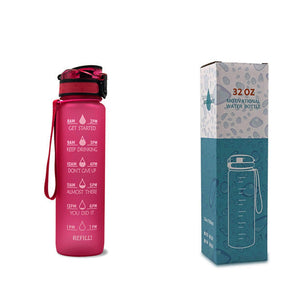 1 Litre Tritan Water Bottle With Time Marker For Sports And Fitness Activities