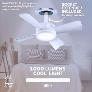 Socket Fan Light With Remote Adjustable Screw Mouth Integrated Led