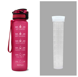 1 Litre Tritan Water Bottle With Time Marker For Sports And Fitness Activities