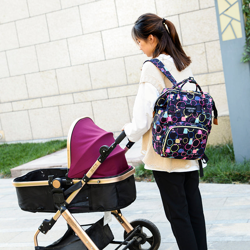 Cute Colourful Multifunctional Backpack Nappy Bag