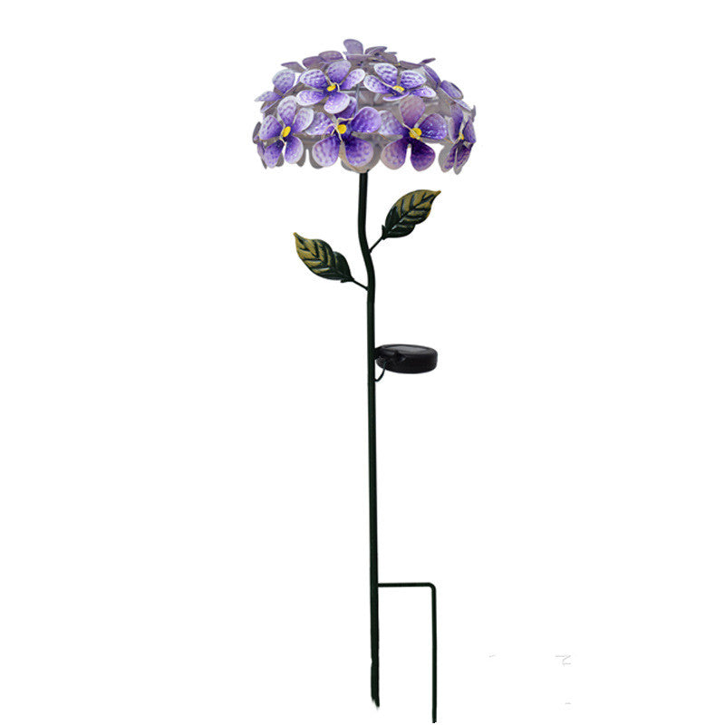 Artificial Hydrangea Flower Led Solar Light Garden Lighting