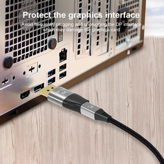 8K 60Hz Mini Dp To Adapter 4K 144Hz Bi Directional Displayport Male Female Converter For Computer Pc Moni