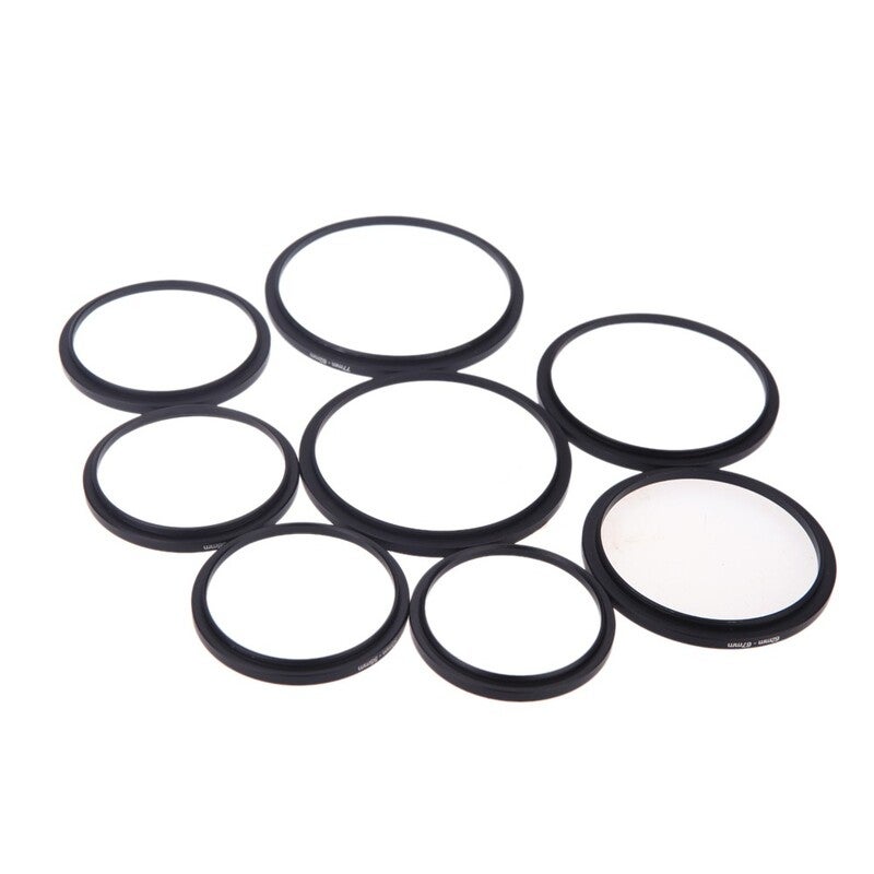 8Pcs Filter Lens Camera Step Up Rings Adapter 49 52 55 58 62 67 72 77 82Mm