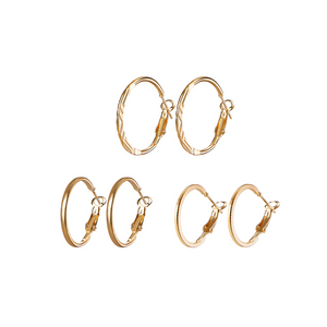 Veile Studios 9 Pairs Of Retro Earrings Fashionable Combination Suit Gold