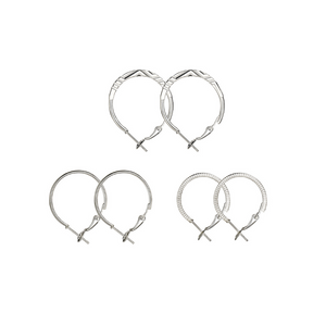 9 Pairs Of Retro Earrings Fashionable Combination Suit Silver