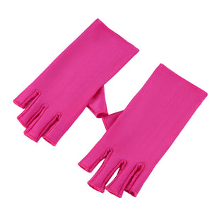 Manicure Uv Protection Gloves Half Finger Clothing In Various Colours