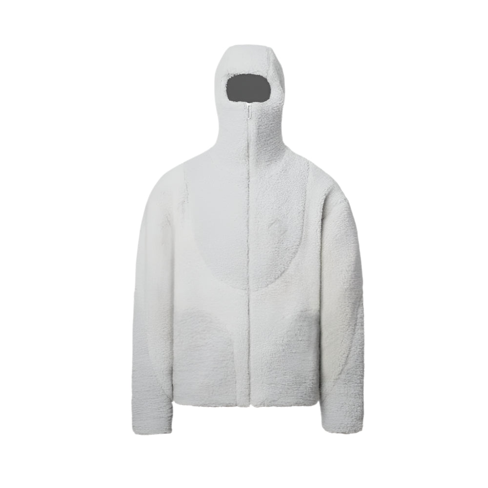 Mens Fashion Lamb Wool Hooded Zipper Coat Sweatshirt Casual Male Tops