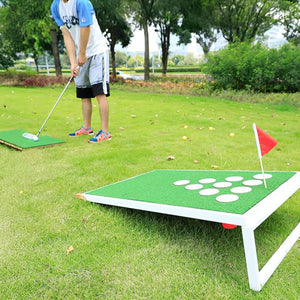 Golf Cornhole Game With Chipping Mats Golf Balls Putters