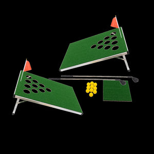 Golf Cornhole Game With Chipping Mats Golf Balls Putters