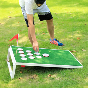 Golf Cornhole Game With Chipping Mats Golf Balls Putters