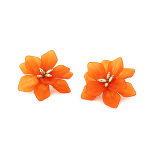 Veile Studios Woven Resin Flower Earrings Bohemian Vintage For Women