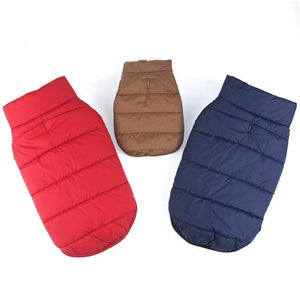 Red / Blue Brown Winter Pet Dog Jacket With Soft Lining And Clips