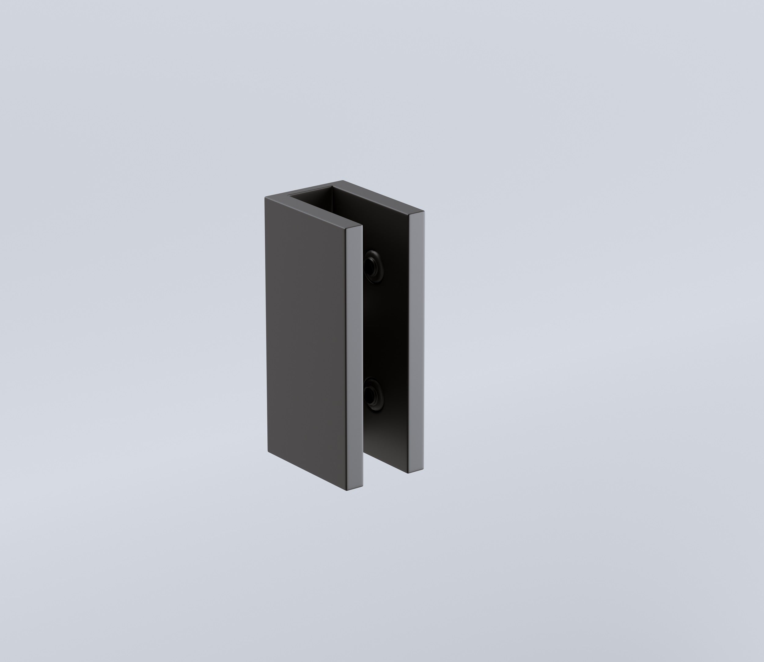 90X70cm Corner Frameless Shower Screen With Black Brackets And Ss Hinges