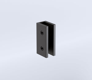 90X70cm Corner Frameless Shower Screen With Black Brackets And Ss Hinges