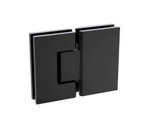 90X70cm Corner Frameless Shower Screen With Black Brackets And Ss Hinges