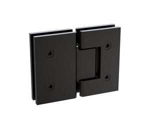 90X70cm Corner Frameless Shower Screen With Black Brackets And Ss Hinges