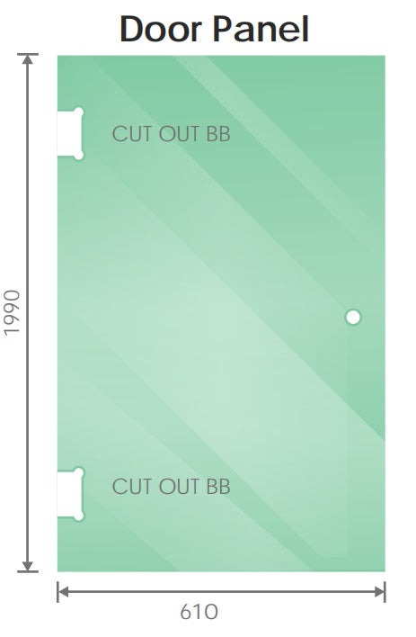 90X70cm Corner Frameless Shower Screen With Black Brackets And Ss Hinges
